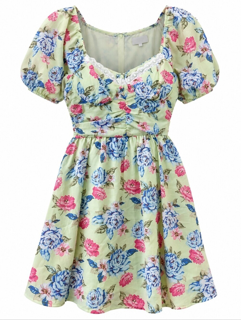 Forever 21 Floral Puff Sleeve Off Shoulder Dress - Size XL